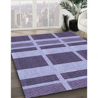 Patterned Purple Mimosa Purple Rug, pat1158blu