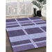 Patterned Purple Mimosa Purple Rug in Family Room, pat1158blu