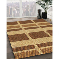 Patterned Saddle Brown Rug, pat1158brn