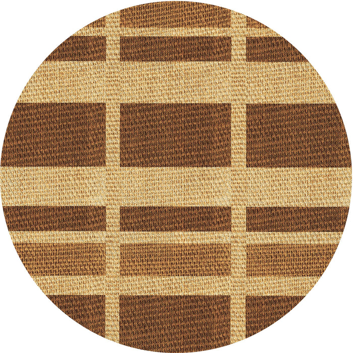 Square Patterned Saddle Brown Rug, pat1158brn