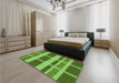 Patterned Green Rug in a Bedroom, pat1158grn