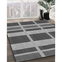 Patterned Black Rug, pat1158gry