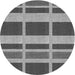 Square Patterned Black Rug, pat1158gry