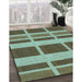 Machine Washable Transitional Antique Bronze Green Rug in a Family Room, wshpat1158lblu