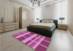 Patterned Violet Purple Rug in a Bedroom, pat1158pur