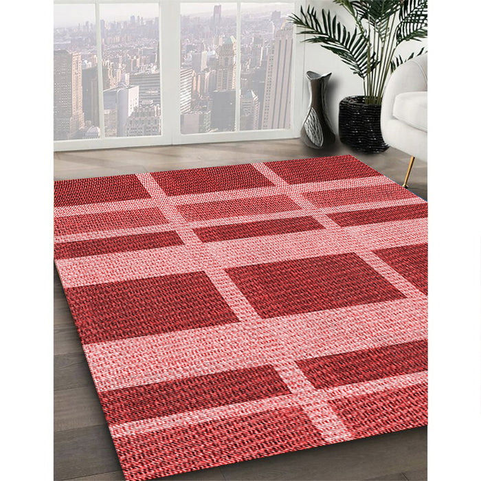 Machine Washable Transitional Red Rug in a Family Room, wshpat1158rd