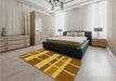 Patterned Mahogany Brown Rug in a Bedroom, pat1158yw