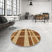 Round Patterned Red Novelty Rug in a Office, pat1158