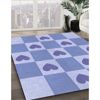 Patterned Pastel Blue Rug, pat1159blu