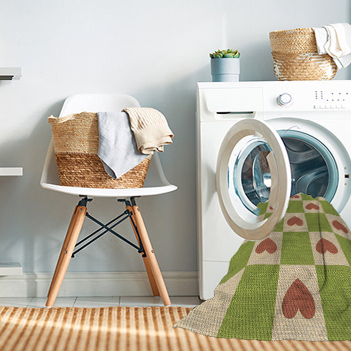 Machine Washable Transitional Ginger Brown Green Rug in a Washing Machine, wshpat1159brn