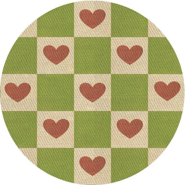 Square Patterned Ginger Brown Green Rug, pat1159brn