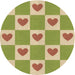 Square Patterned Ginger Brown Green Rug, pat1159brn