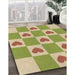 Patterned Ginger Brown Green Rug in Family Room, pat1159brn