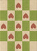 Patterned Ginger Brown Green Rug, pat1159brn