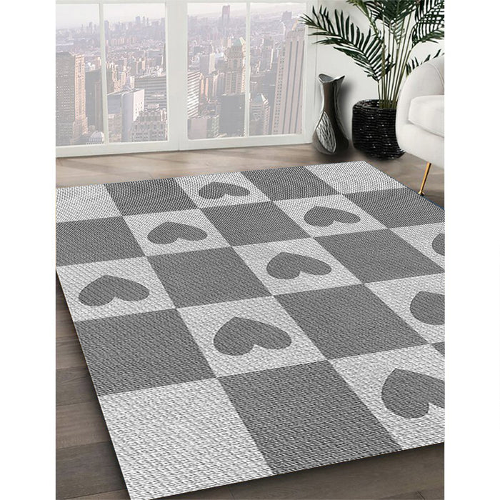 Machine Washable Transitional Silver Gray Rug in a Family Room, wshpat1159gry