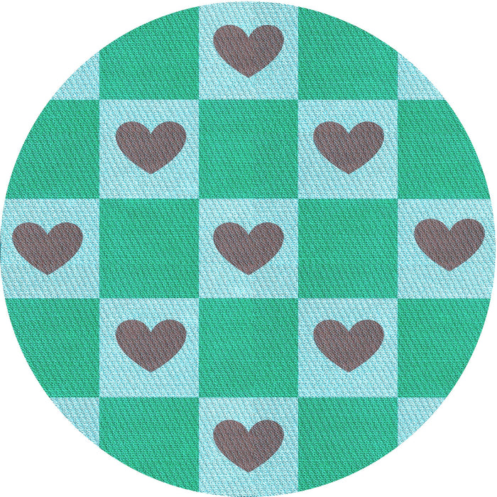 Square Patterned Light Sea Green Rug, pat1159lblu