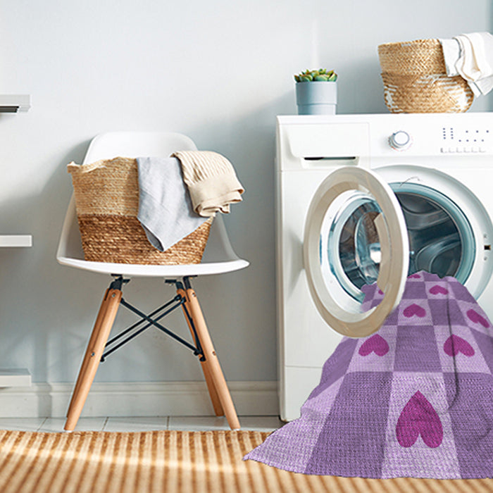 Machine Washable Transitional Mauve Purple Rug in a Washing Machine, wshpat1159pur