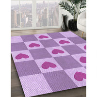 Patterned Mauve Purple Rug, pat1159pur