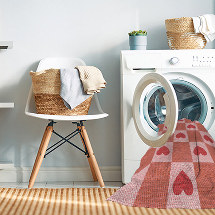 Machine Washable Transitional Pastel Pink Rug in a Washing Machine, wshpat1159rd
