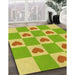 Patterned Green Rug in Family Room, pat1159yw