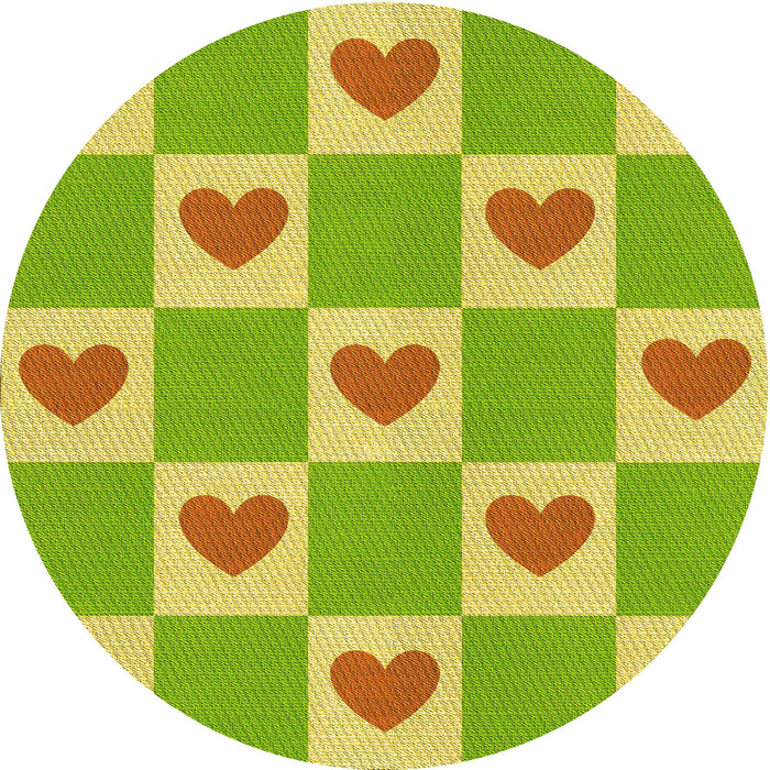 Square Patterned Green Rug, pat1159yw