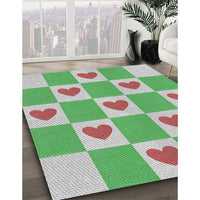 Patterned Light Green Novelty Rug, pat1159