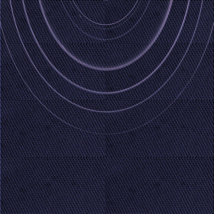 Round Patterned Black Rug, pat116blu