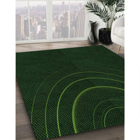 Patterned Deep Emerald Green Rug, pat116grn