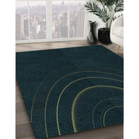 Patterned Black Rug, pat116lblu