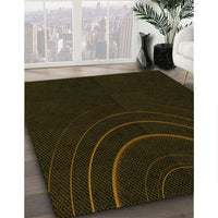 Patterned Black Rug, pat116yw