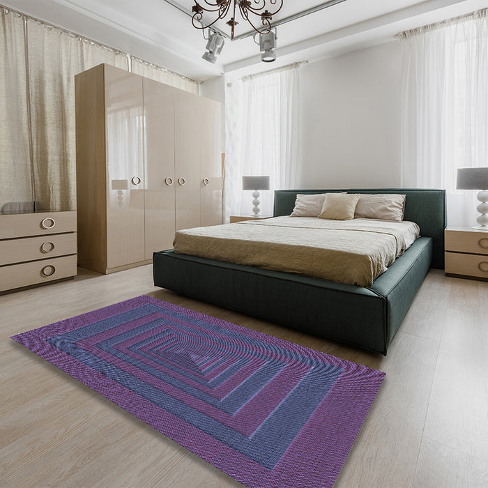 Patterned Purple Rug in a Bedroom, pat1160blu