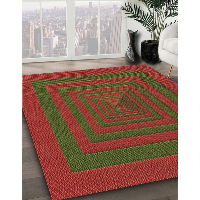 Patterned Oak Brown Rug in Family Room, pat1160brn
