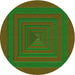 Square Patterned Dark Lime Green Rug, pat1160grn