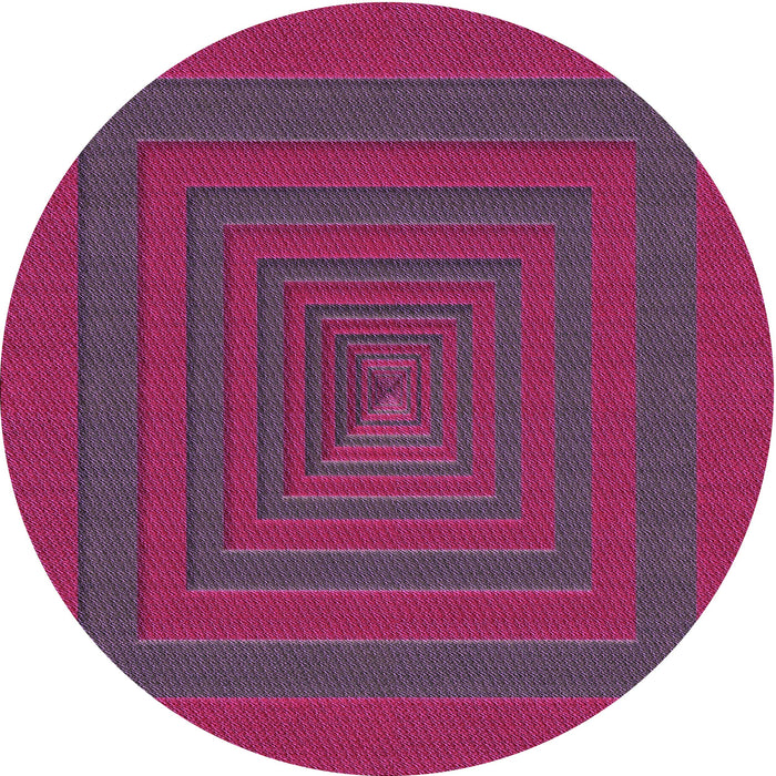 Square Patterned Raspberry Red Rug, pat1160pur