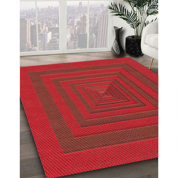 Machine Washable Transitional Red Rug in a Family Room, wshpat1160rd