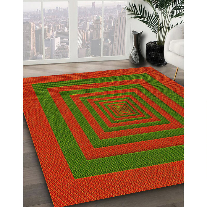 Patterned Red Rug in Family Room, pat1160yw