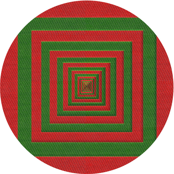 Sideview of Patterned Red Novelty Rug, pat1160