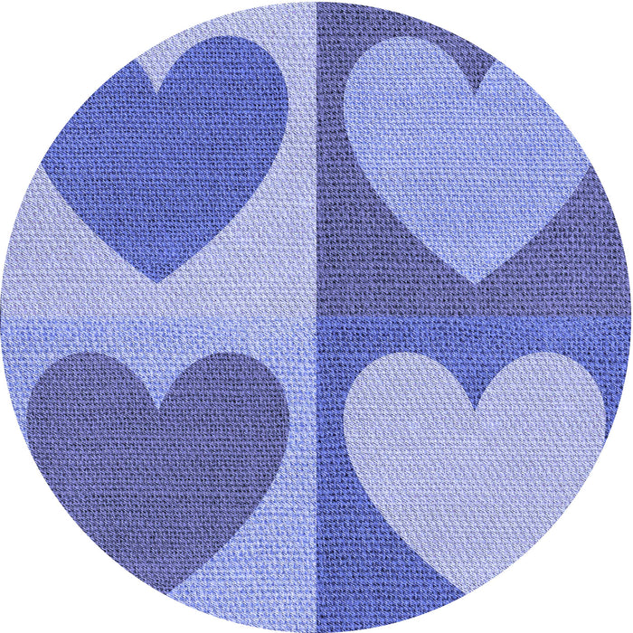 Square Patterned Jeans Blue Rug, pat1161blu