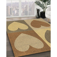 Patterned Yellow Orange Rug, pat1161brn