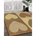 Patterned Yellow Orange Rug in Family Room, pat1161brn