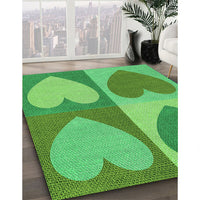 Patterned Neon Green Rug, pat1161grn