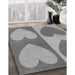 Patterned Cloud Gray Rug in Family Room, pat1161gry