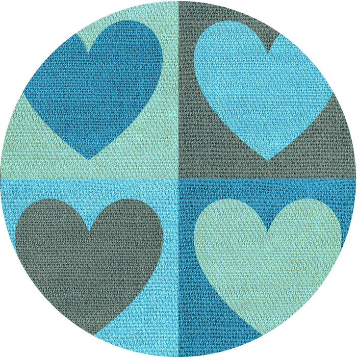 Square Patterned Deep-Sea Green Rug, pat1161lblu