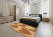 Patterned Orange Rug in a Bedroom, pat1161org