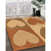 Patterned Orange Rug in Family Room, pat1161org