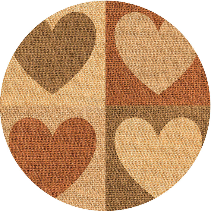 Square Patterned Orange Rug, pat1161org
