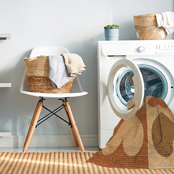Machine Washable Transitional Orange Rug in a Washing Machine, wshpat1161org