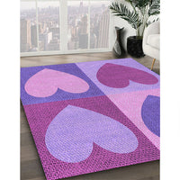 Patterned Bright Lilac Purple Rug, pat1161pur