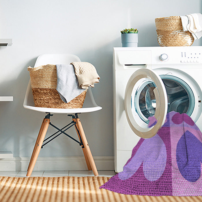 Machine Washable Transitional Bright Lilac Purple Rug in a Washing Machine, wshpat1161pur