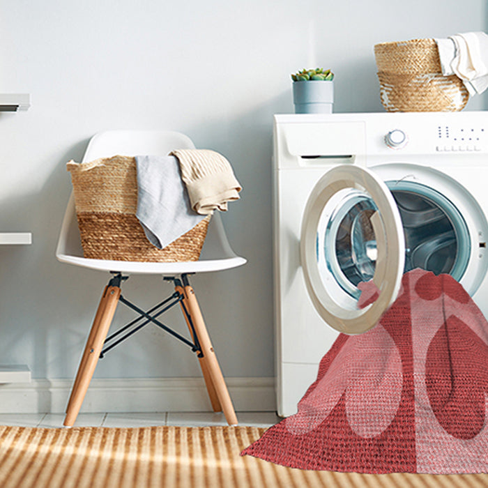 Machine Washable Transitional Ruby Red Rug in a Washing Machine, wshpat1161rd